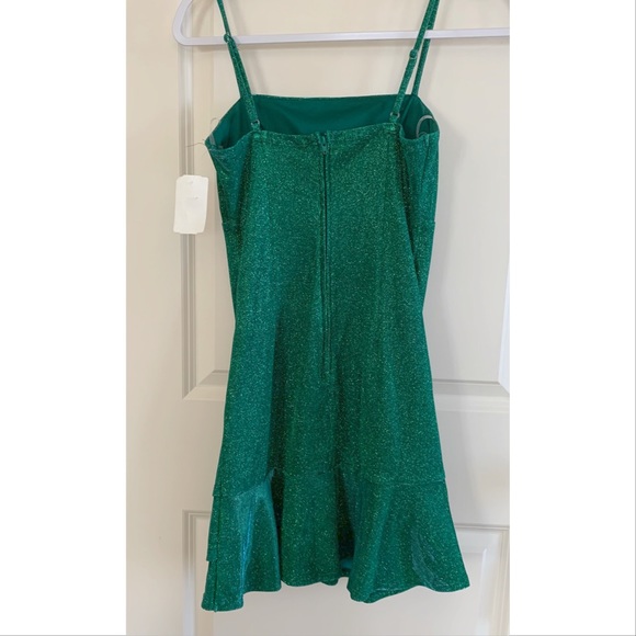 Green with Blue Shimmer Homecoming Dress, Mini, 5 - Picture 2 of 5